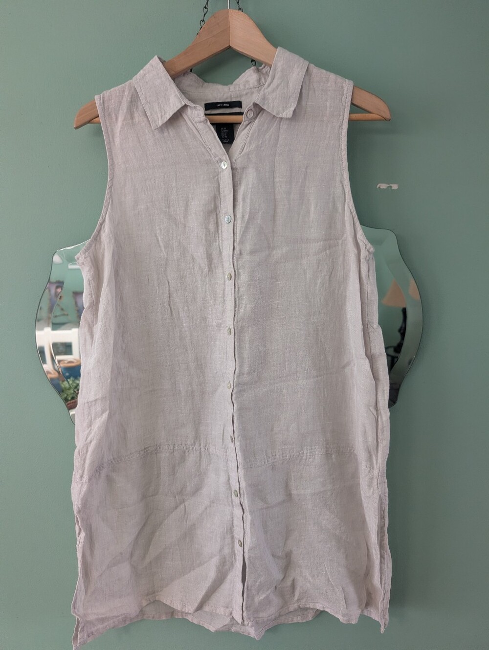 EUC 100% Sleeveless Linen Tunic